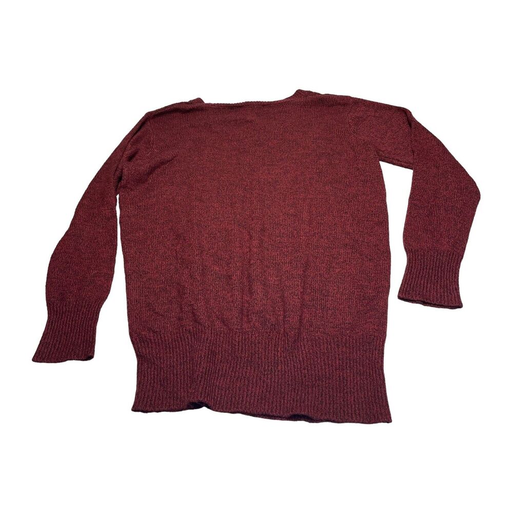 Ashley Stewart Sweater Women 18-20 Red Acrylic Cable Knit Ribbed V-Neck Pullover - Picture 3 of 7